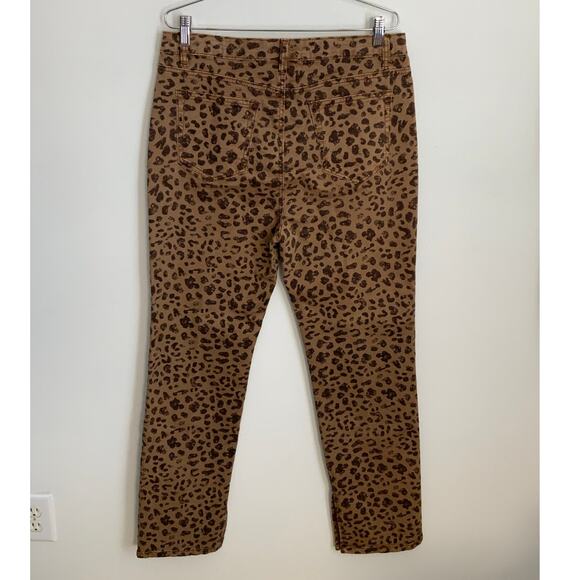 TRU LUXE leopard print hi waist straight jean in brown animal print NWT size 12 - Picture 5 of 11